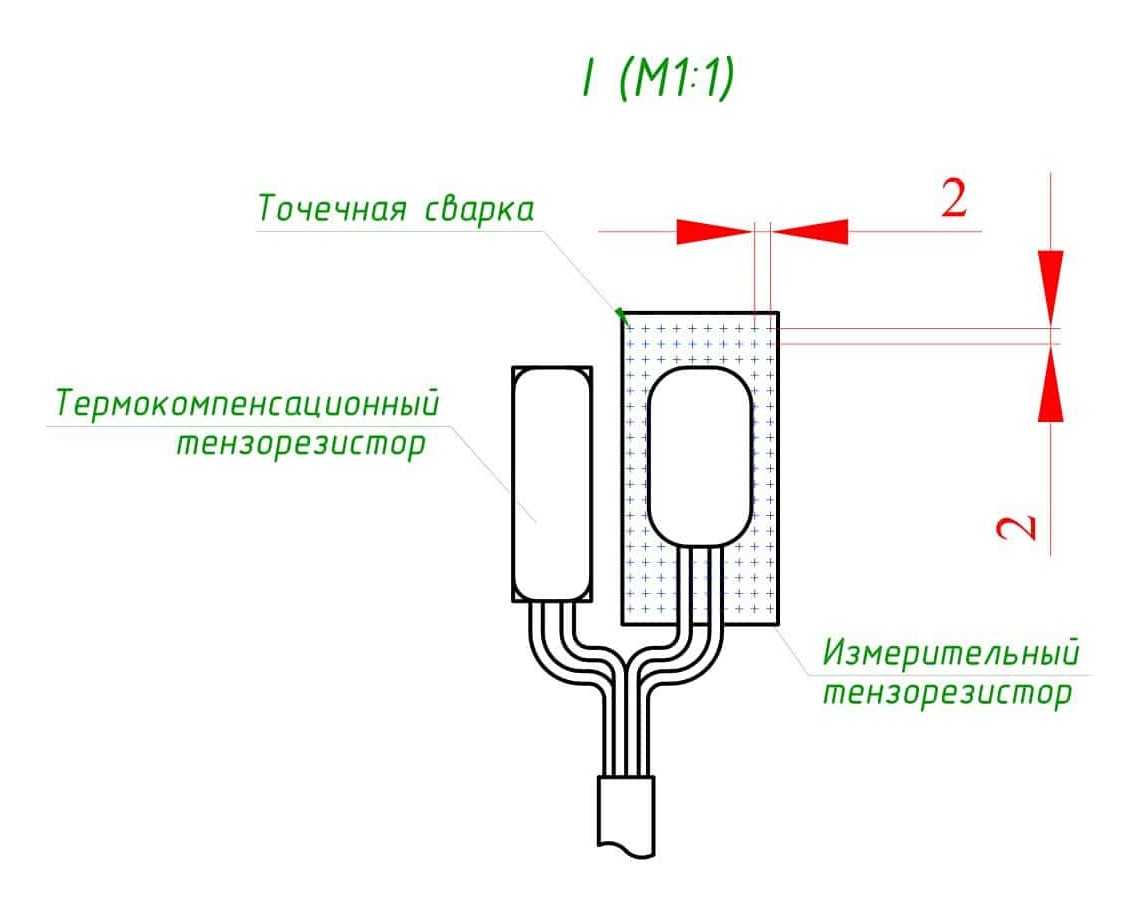 Крепление тензометрического датчика с помощью контактной сварки
